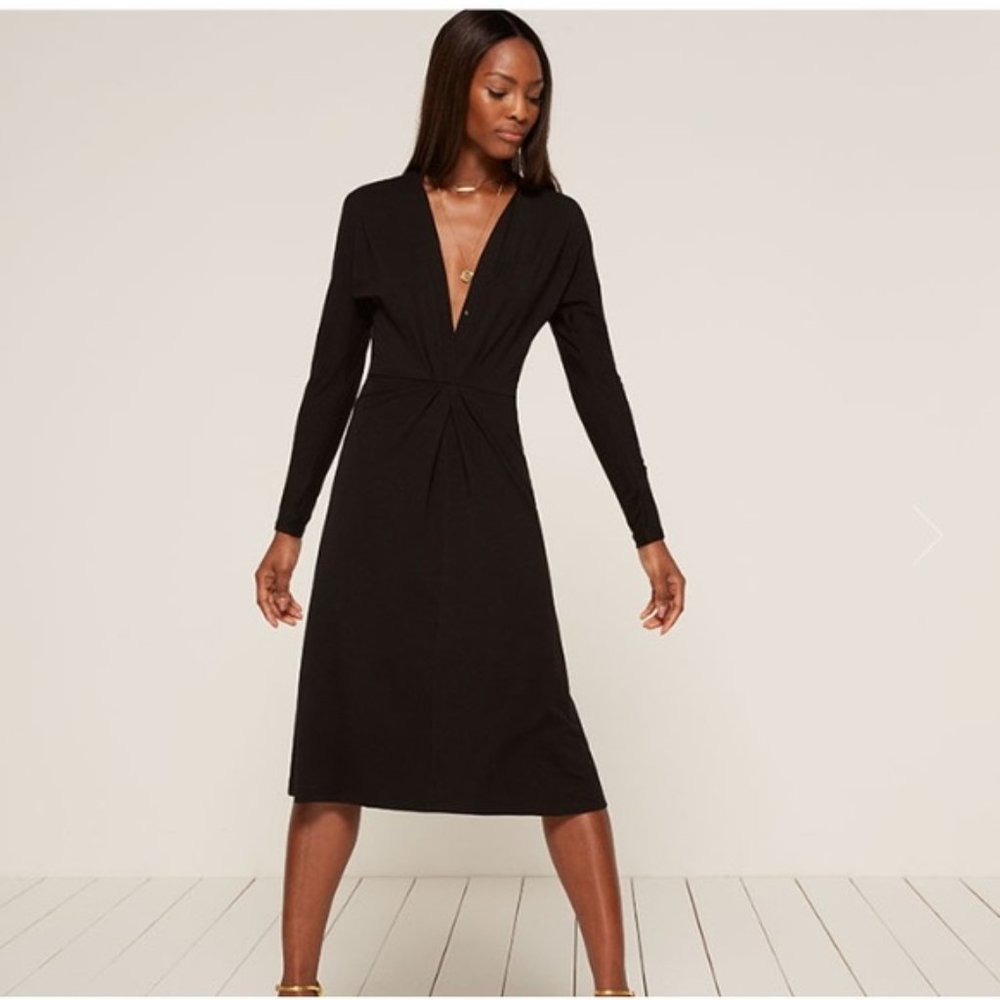 NWT Reformation Carter Dress Black Size XS